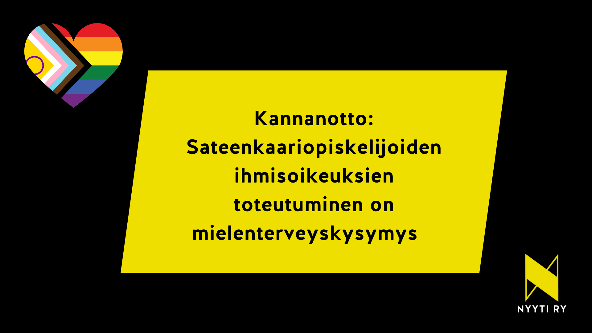 Sateenkaariopiskelijoiden ihmisoikeuksien toteutuminen on mielenterveyskysymys.